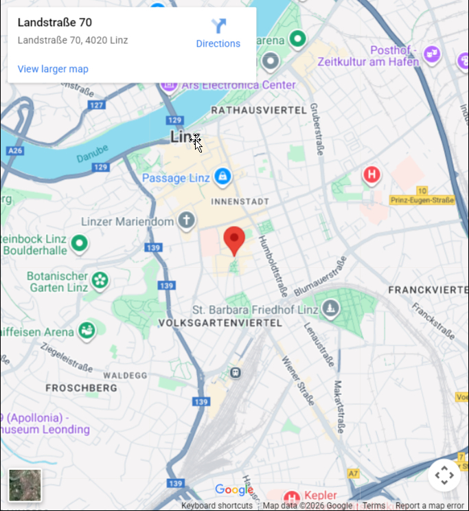 Karte – Landstraße 70, 4020 Linz